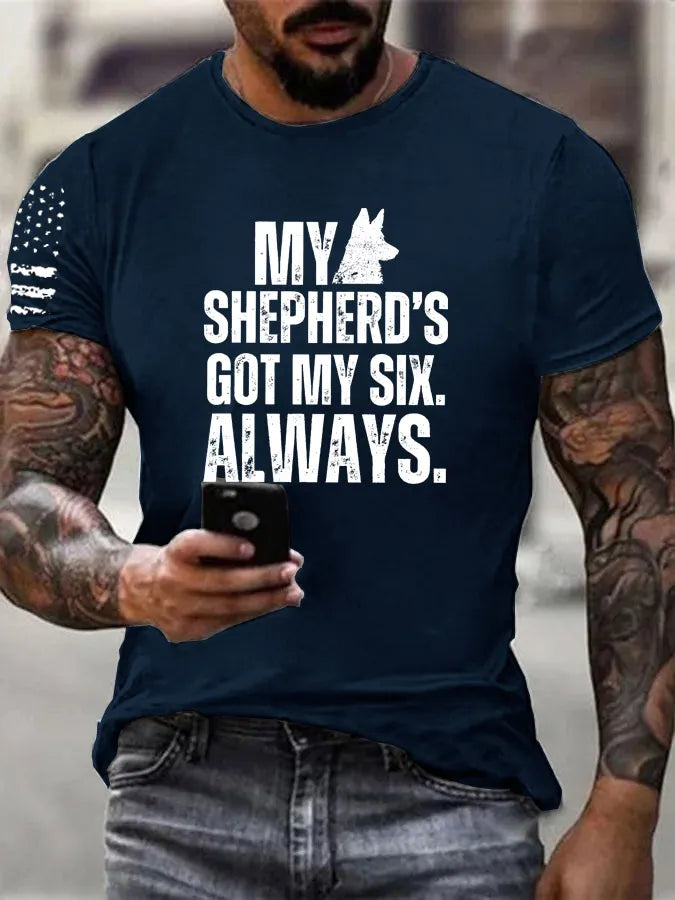 My Shepherd’S Got My Six Always Pattern 100% Cotton T-Shirt