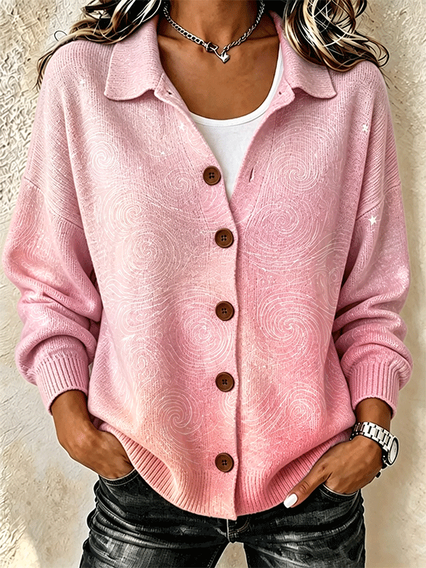 Women's Retro Gradient Line Fall/Winter Knitted Coat
