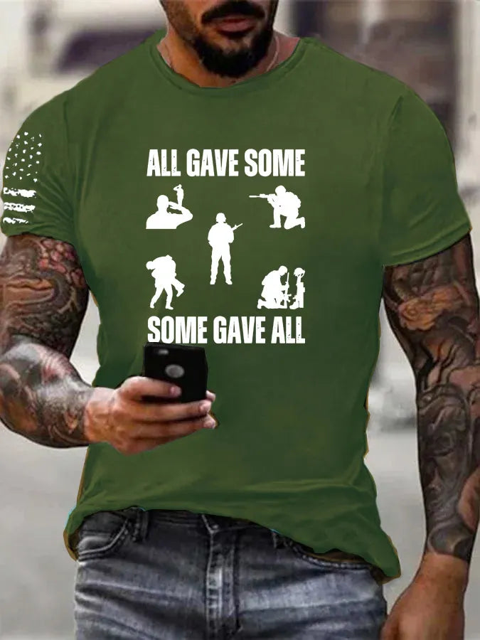 All Gave Some Some Gave All Pattern 100% Cotton T-Shirt