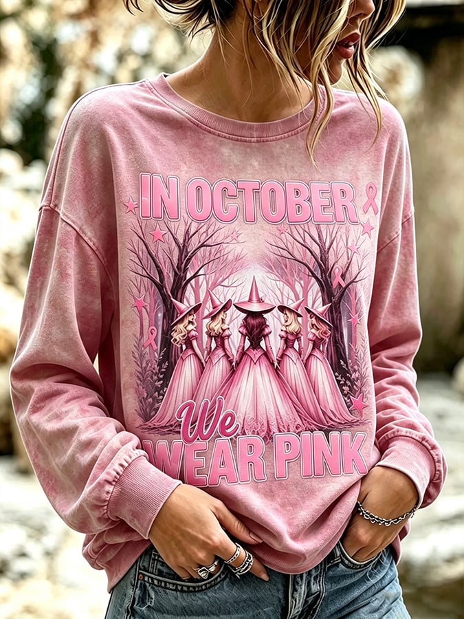 Women's Breast Cancer Halloween  Print Hoodie
