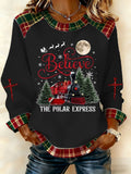 Women's Christmas Believe Print Top