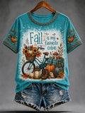 Women's Fall Funny Casual Graphic Print T-Shirt