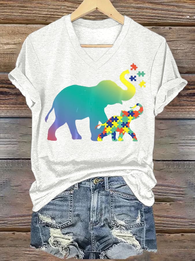 Women's Autism V-neck T-shirt
