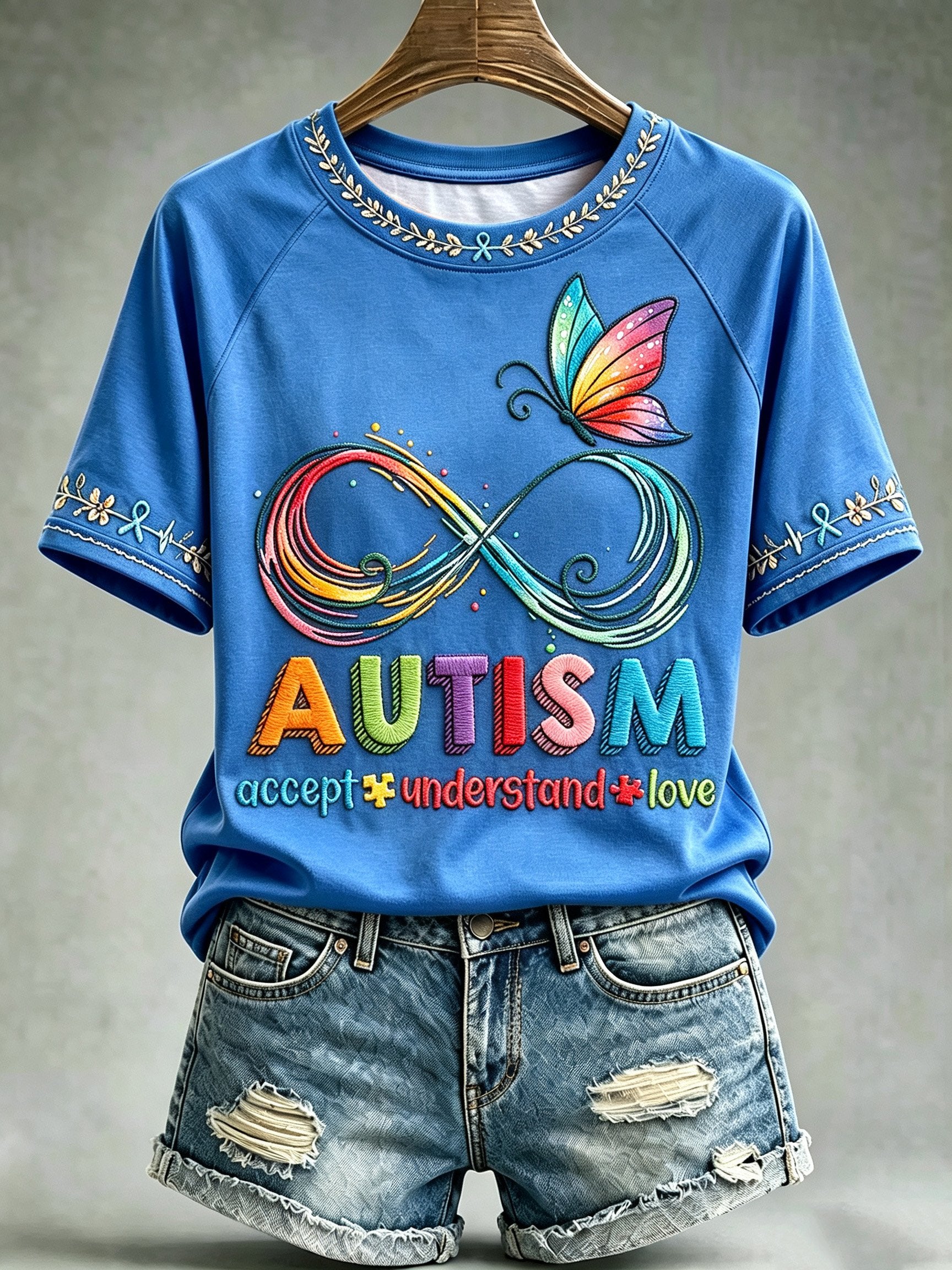 Women's Autism-Themed Casual Print Top