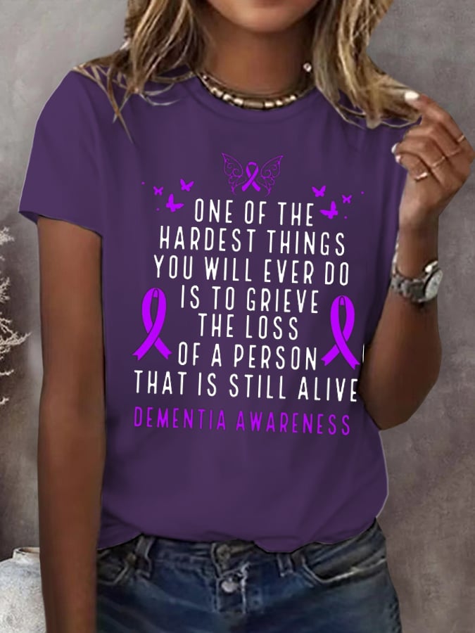 Dementia Awareness Month Butterfly Warrior Alzheimers T Shirt