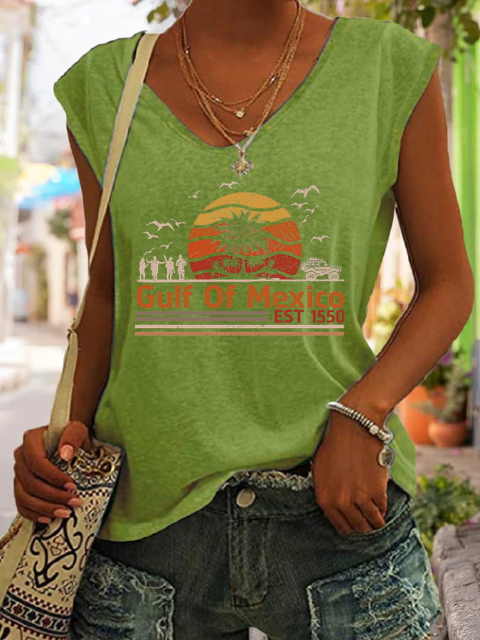 Women's Gulf Of Mexico Print Tank Top