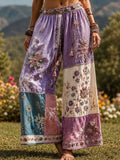 Women's Boho Patchwork Mandala Print High-waist Wide-leg Pants