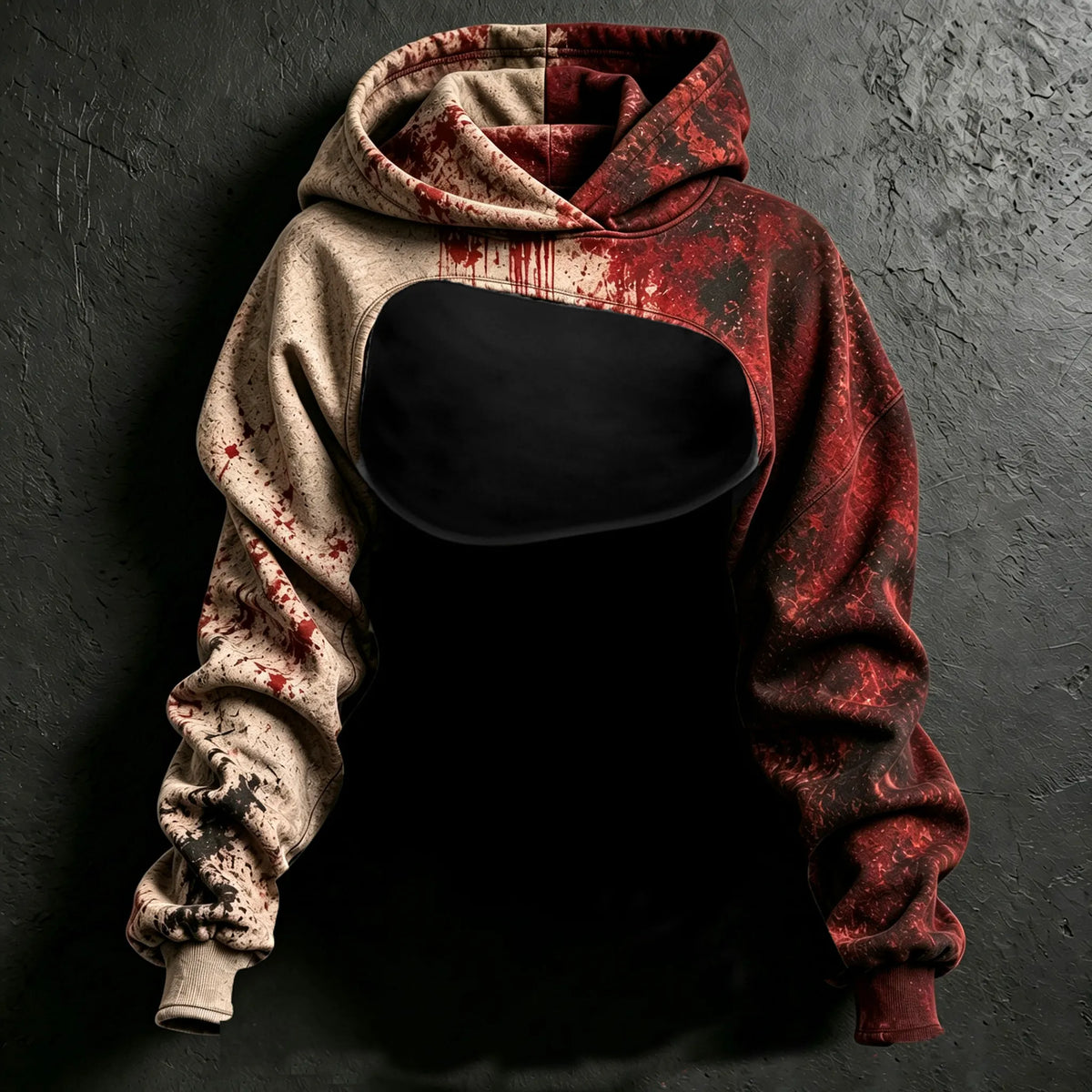Women's Halloween Bloody Problem Solved Skull Hug 3d Print Hoodie Two-piece Set