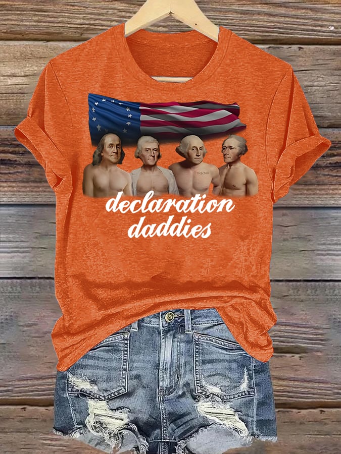 Women's  declaration Round-neck Printed T-Shirt