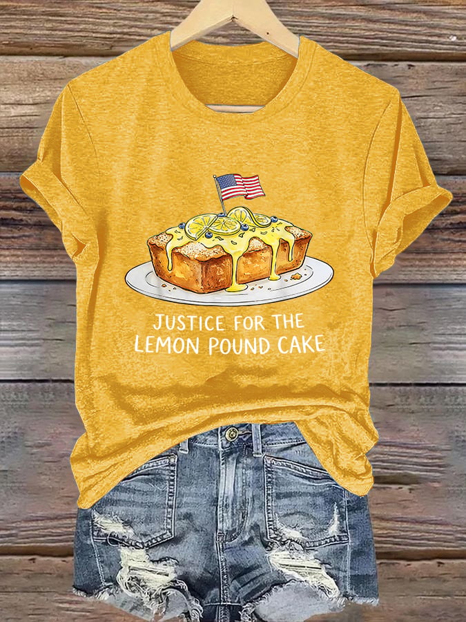 Women's  JUSTICE FOR THE LEMON POUND CAKE Print T-Shirt