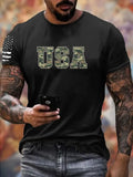 Camouflage USA Pattern 100% Cotton T-Shirt