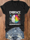 Women's Embrace Neurodiversity V-Neck T-Shirt