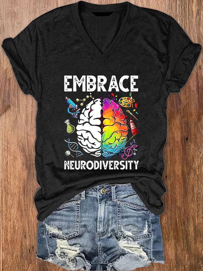 Women's Embrace Neurodiversity V-Neck T-Shirt