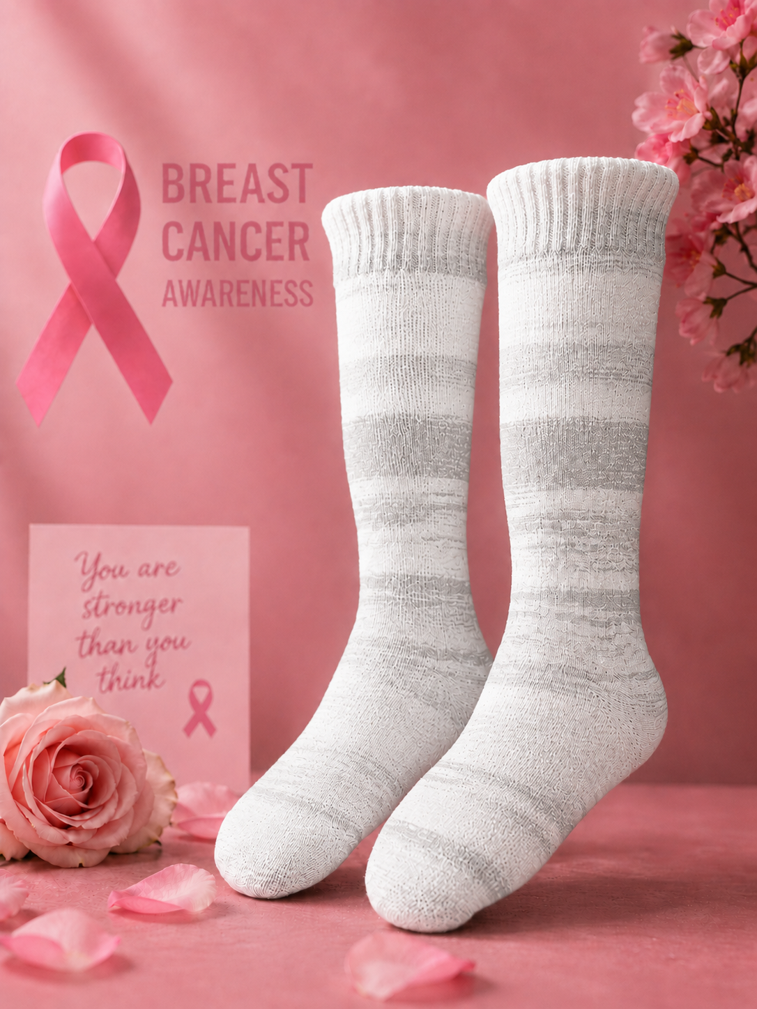 Unisex Breast Cancer Awareness Promotion Theme Socks