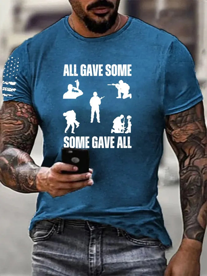 All Gave Some Some Gave All Pattern 100% Cotton T-Shirt