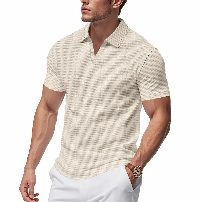 Men's Polo Tops Short Sleeve, V Neck Summer T Shirts