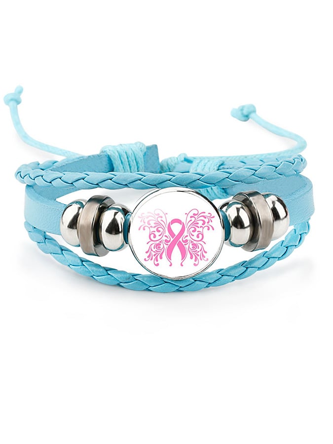 Weaving Pink Ribbon Bracelet (scalable)