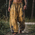 Men's Boho Celestial Sun And Constellation Print Drawstring Harem Pants