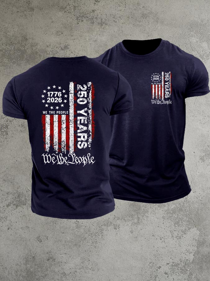 1776-2026 250 Years We The People  Pattern 100% Cotton T-Shirt