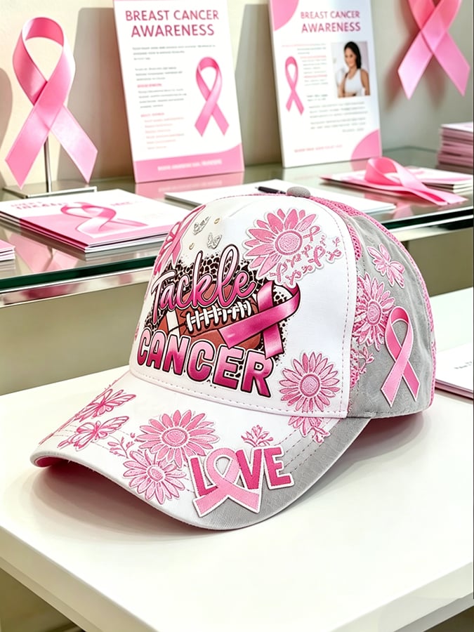 Breast cancer Print Cap