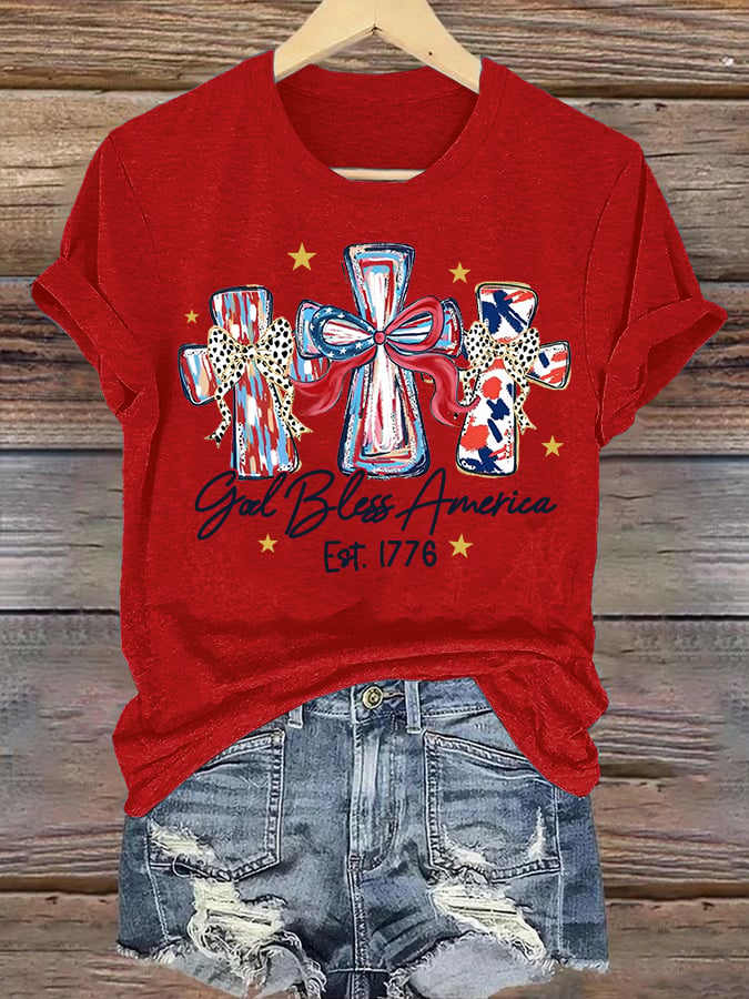 Women's  God Bless America Print T-Shirt