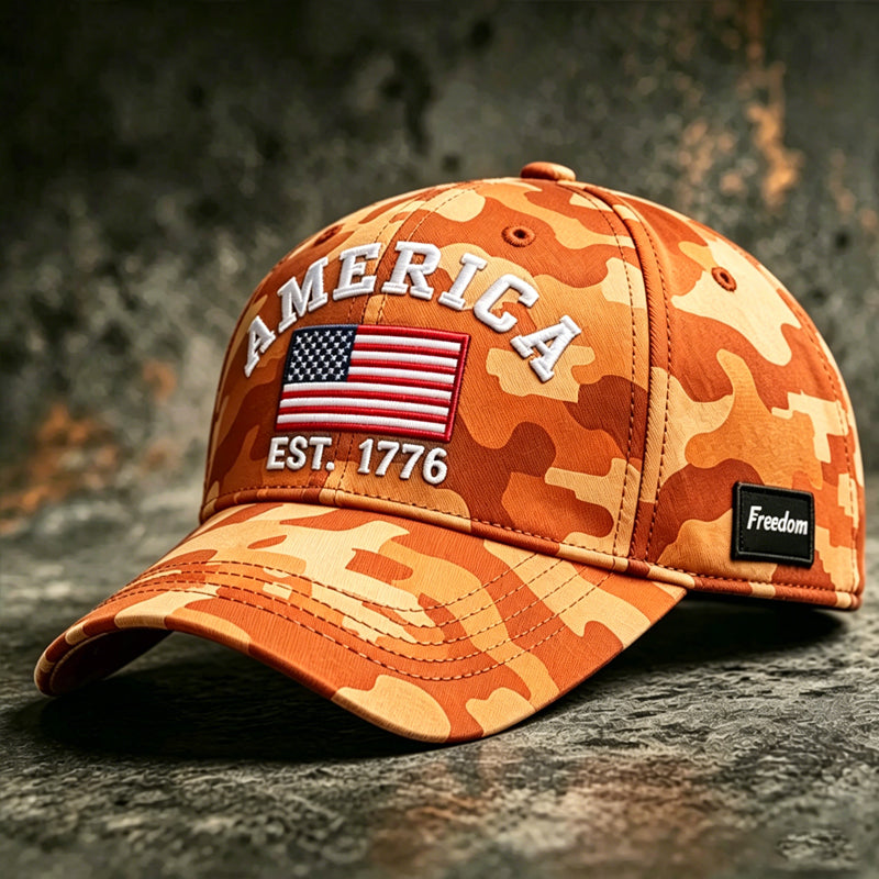 Retro Camouflage Art Print Casual Baseball Cap