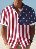 Men's Independence Day American Flag Classic Short Sleeve Shirt