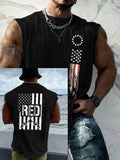 Red Friday Pattern Round Neck 100% Cotton Tank Top