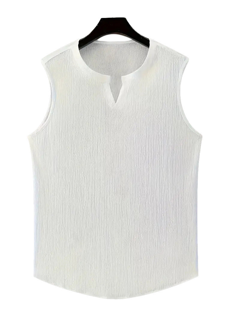 Men's Basic, Comfortable, Breathable, and Cooling Cotton-Linen Tank Top