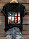 Women's Casual 250th Anniversary Faith Freedom 250YEARS Print Short-Sleeve T-Shirt