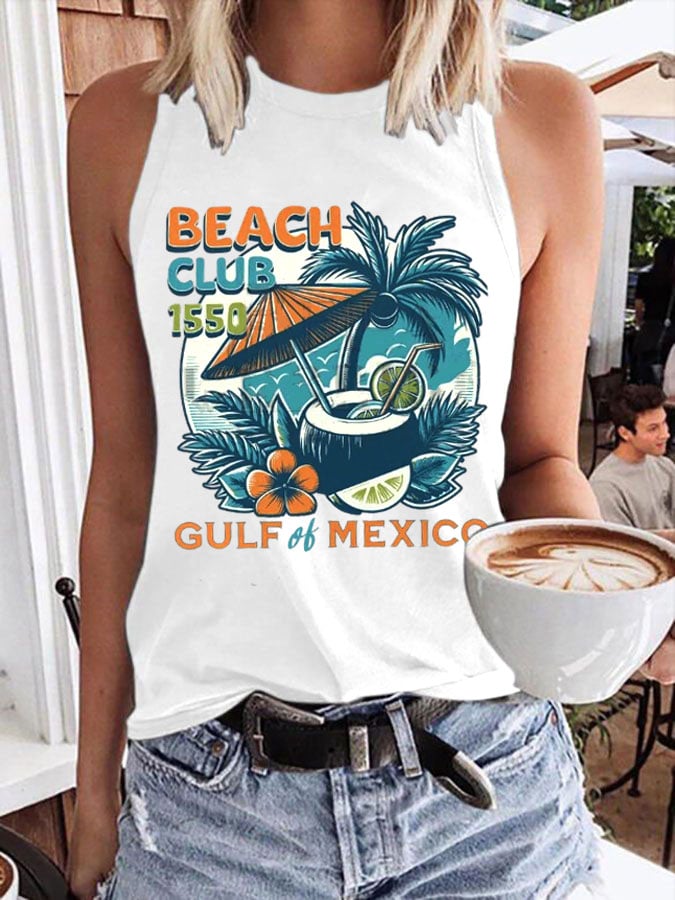 Women's Gulf Of Mexico Print Transfer Casual Vest