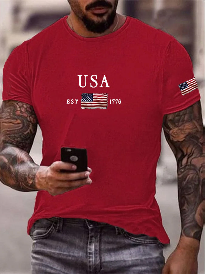 Men's Independence Day Printed Casual T-Shirt