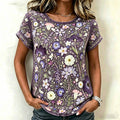 Vintage Pansy Wildflower Pattern Art Washed T Shirt