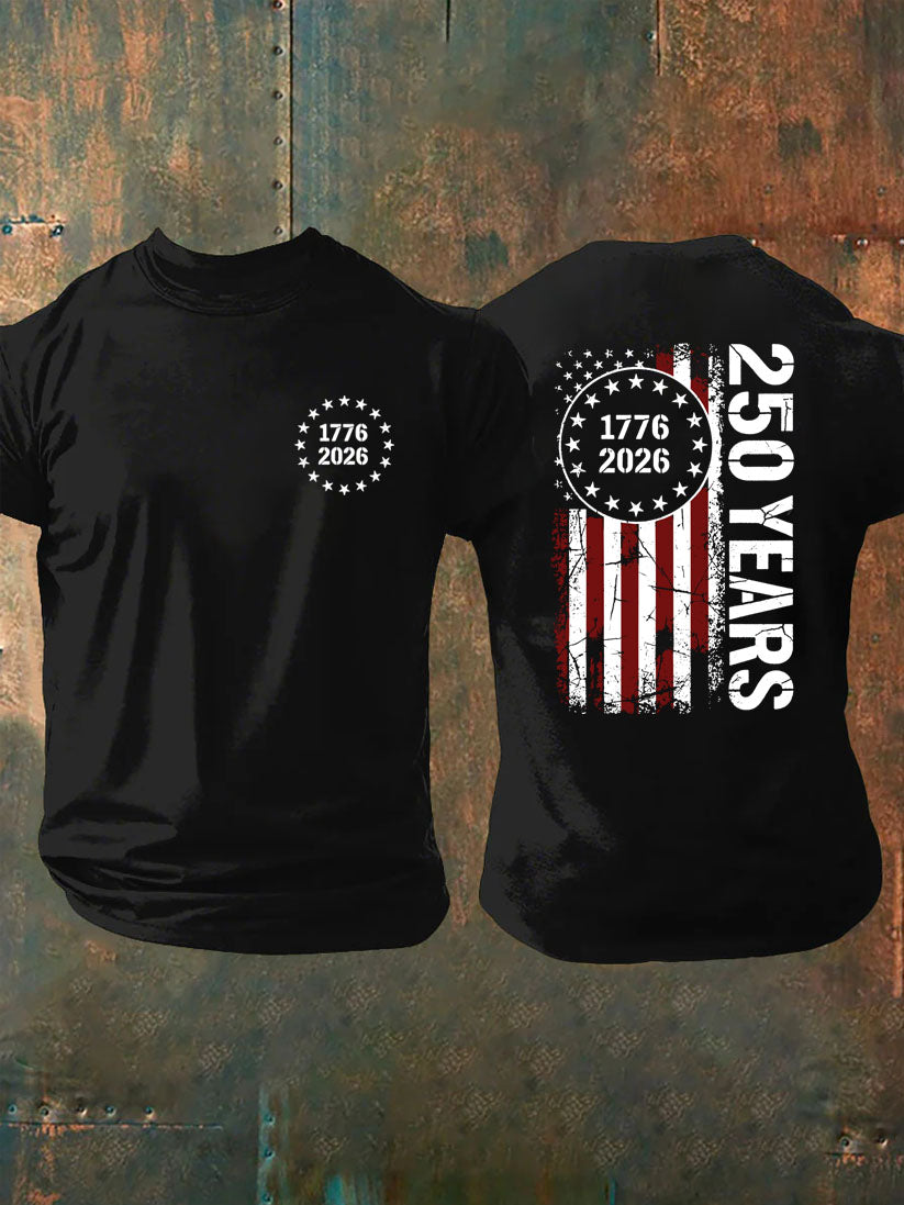 1776 2026 250 Years Pattern 100% Cotton T-Shirt