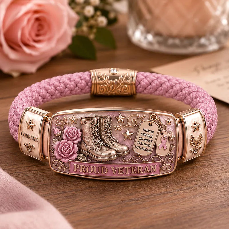Proud Veteran Pink Floral Bracelet