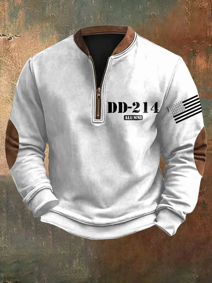 Men's Retro Veteran Zip Collar Sweatshirt
