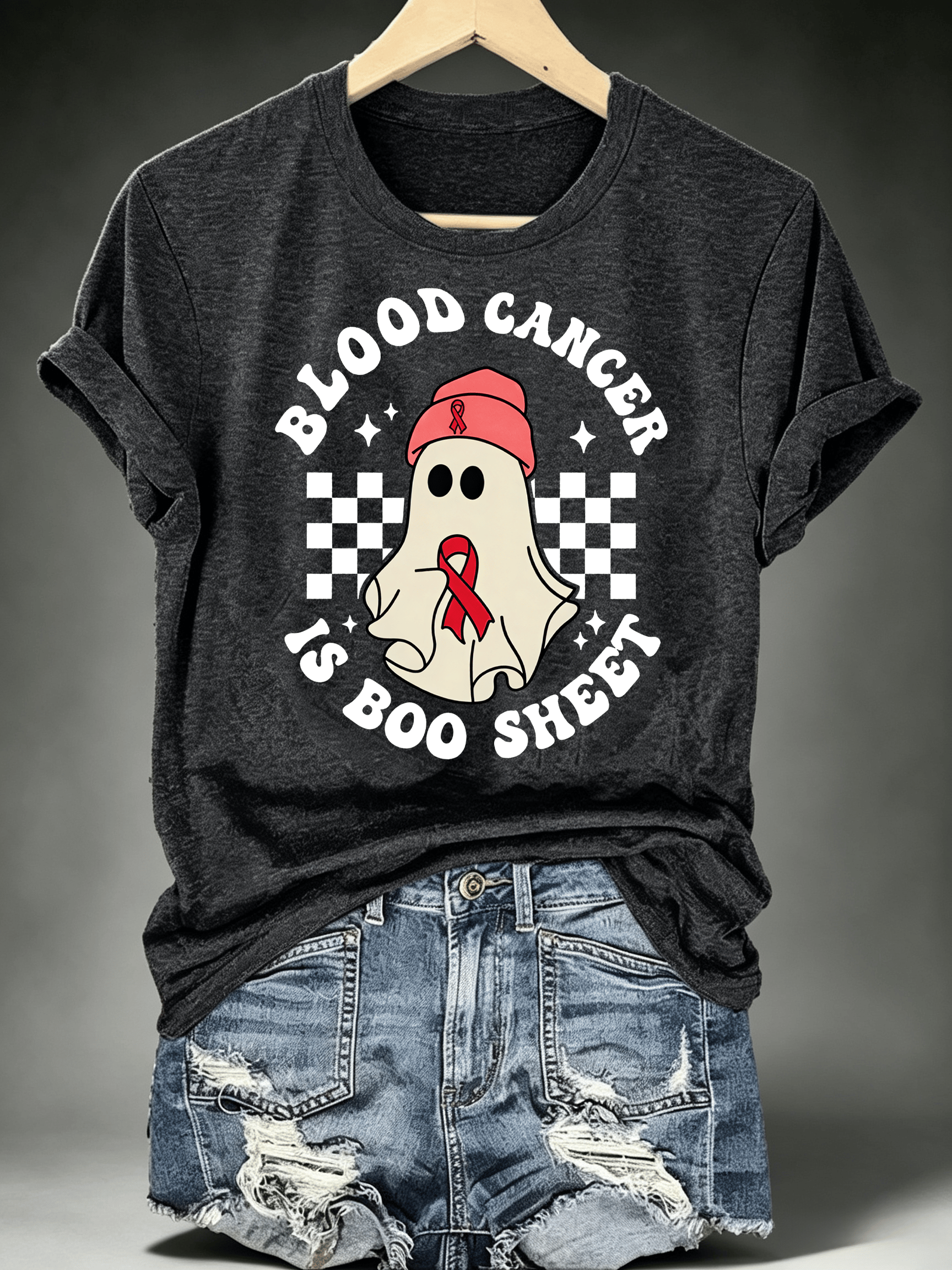 Women's BLOOD CANCER IS BOO SHEET Print T-Shirt