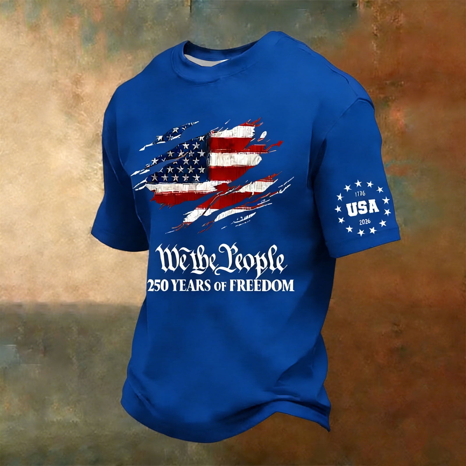 250th Anniversary We The People 250 Years Of Freedom Pattern 100% Cotton T-Shirt