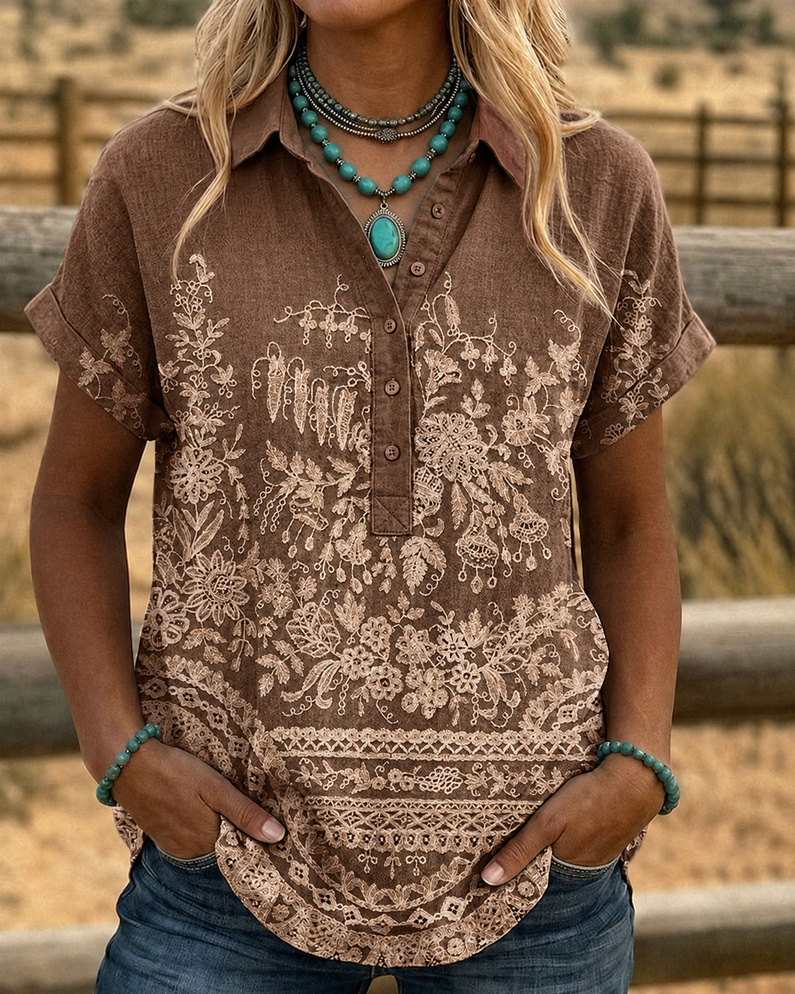 Women'S Casual Printed Top