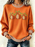 Women'S Casual Pumpkin Print Autumn Top