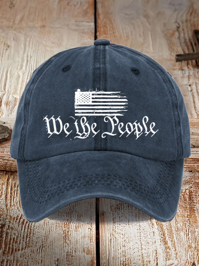 Unisex Distressed Washed Cotton Print Hat