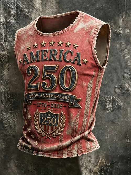 Men's 250th Anniversary Print Crew Neck Vest