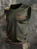 Men's Retro Independence Day Patriot Crew Neck Tank Top
