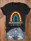 Women's Neurodiversity Is Beautiful Autism V-Neck Tee
