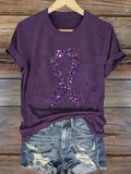 Women's Alzheimer's Awareness Print Crew Neck T-Shirt
