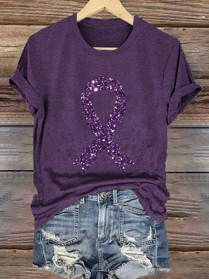 Women's Alzheimer's Awareness Print Crew Neck T-Shirt