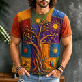 Men's Vintage Hippie Art Short Sleeve Casual T-shirt