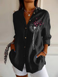 Women's Breast Cancer Awareness Month Pink Printed Casual Shirt