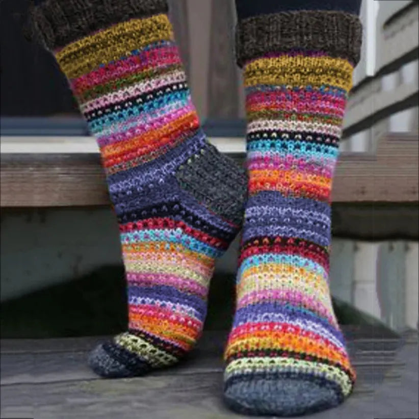 Retro Rabbit Wool Ethnic Style Mid Tube Socks