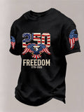 Men’s USA 250th Anniversary Embroidered Print Short Sleeve Waffle T-Shirt